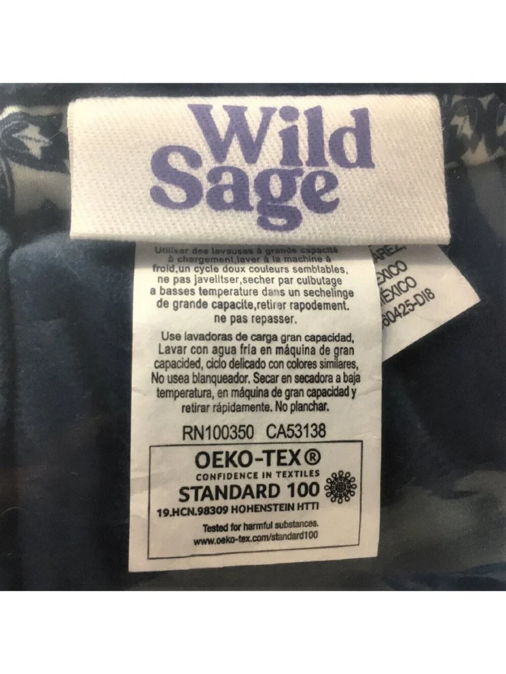3-pc DENIM BLUE Wild Sage Velvet Floral Reversible FULL QUEEN Quilt Set NOT Navy